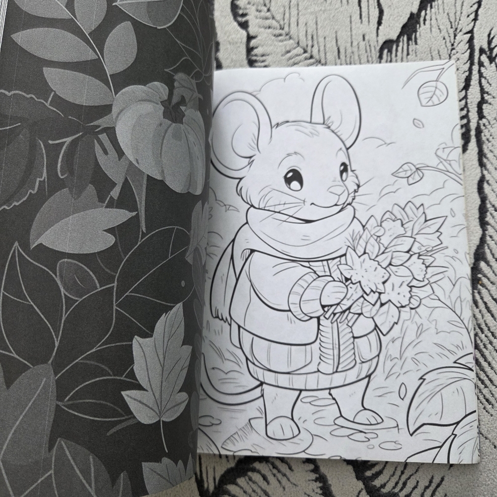 Autumn Mouse Coloring Book - Picture 8 of 16